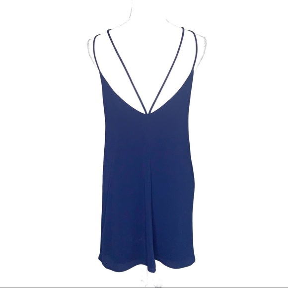 STYLE RACK Navy Blue Double Strap VBack Mini Dress - Picture 5 of 7